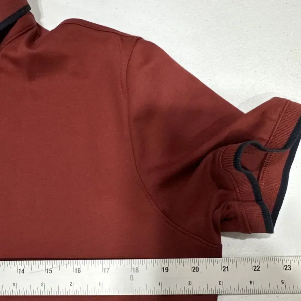 BANANA REPUBLIC Polo Shirt Mens Size L Luxury Touch Maroon Std Fit Short Sleeve